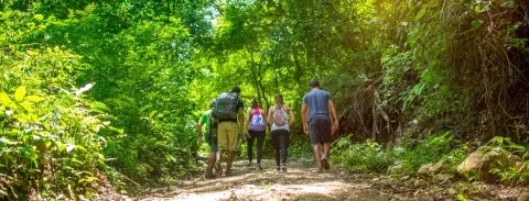 gruppo di persone in escursione su un sentiero