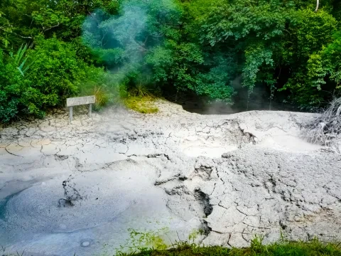 Pozza di fango ribollente nel Parco Nazionale Rincon de la Vieja, Guanacaste, Costa Rica