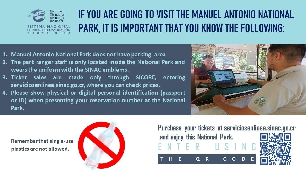 Volantino del Parco Nazionale Manuel Antonio