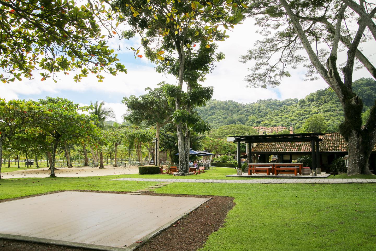 area esterna di un rifugio benessere